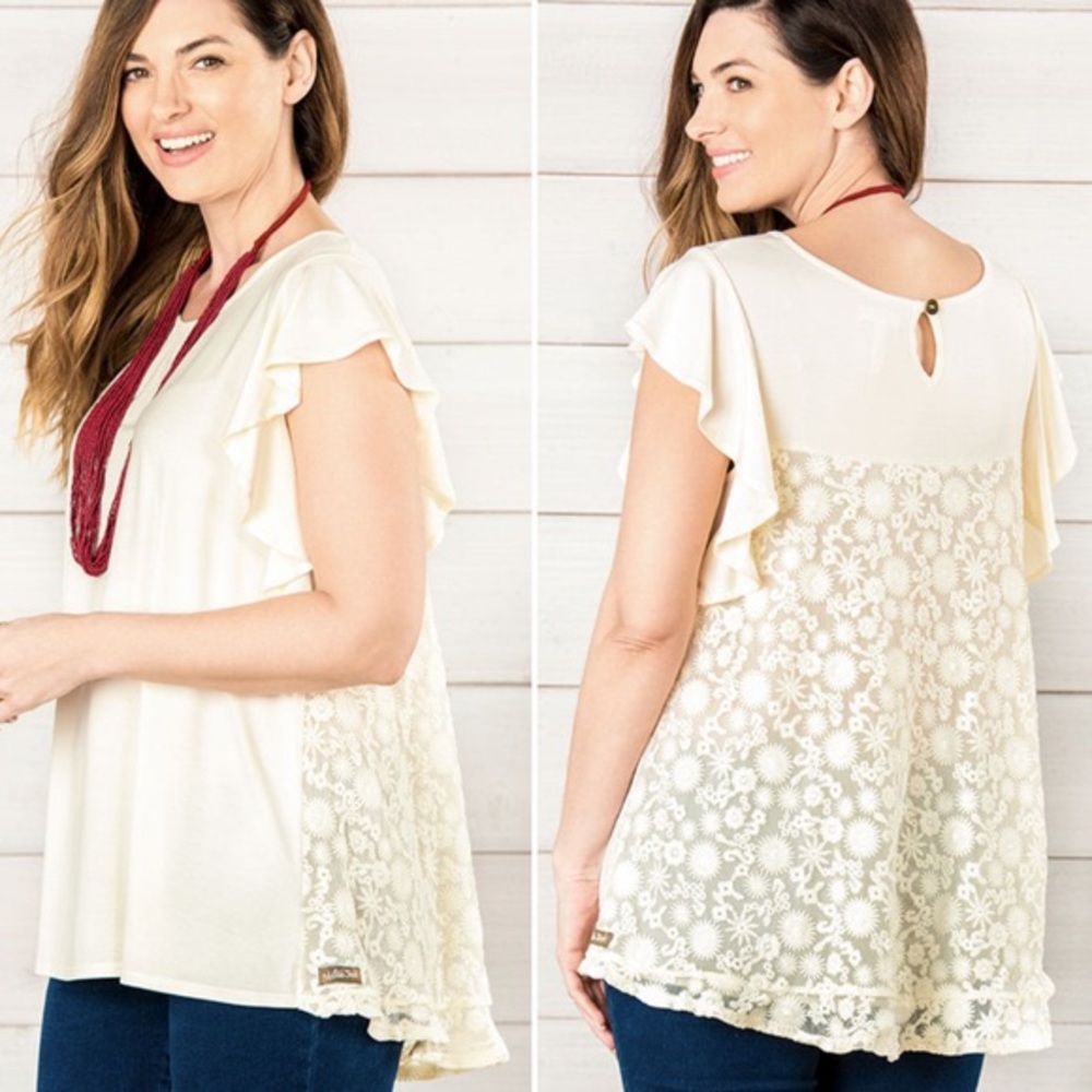 Matilda Jane Simply Lacy Flutter Sleeve Top